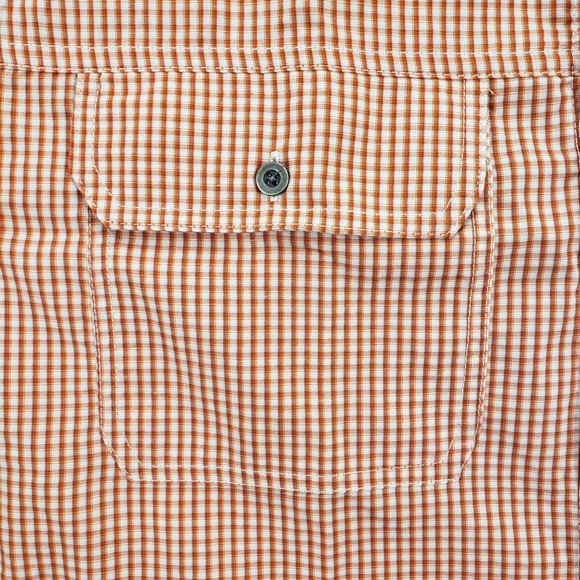 Ocean Coast Shirt Mens Medium Red White‎ Check Button Up Short Sleeve Pockets - Picture 5 of 14